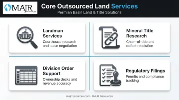 Four core functions of oil and gas land and title outsourcing services