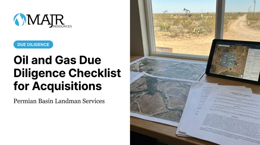 Oil and Gas Due Diligence Checklist for Acquisitions