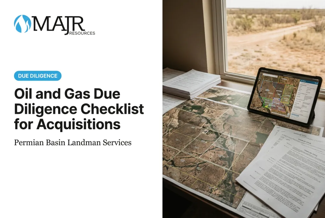 Oil and Gas Due Diligence Checklist for Acquisitions