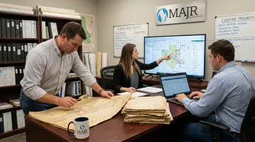 MAJR Resources landmen conducting Permian Basin mineral title research