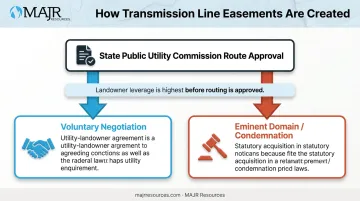 Two paths to transmission easement creation negotiation versus eminent domain