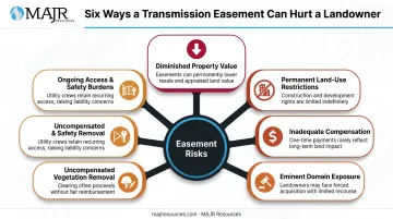 Six ways transmission line easements can financially and legally harm landowners