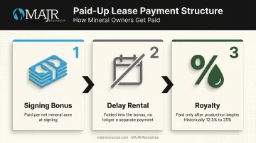 Bonus rental and royalty payment structure comparison infographic