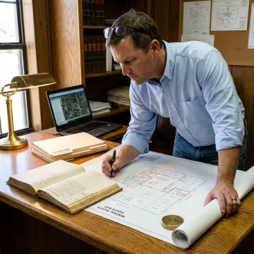 Landman reviewing mineral title records