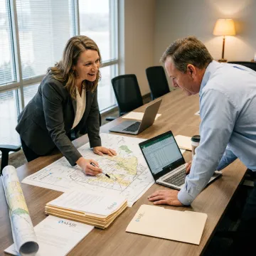 Energy consultants coordinating project milestones