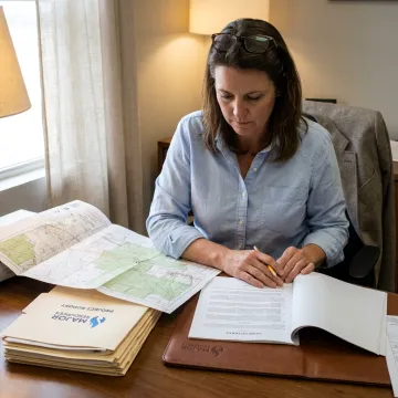 Landman reviewing property records