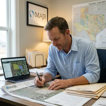 Landman reviewing acquisition documents