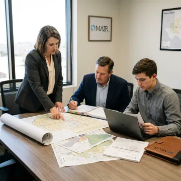 Energy due diligence team reviewing land records