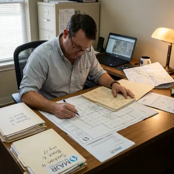 Landman reviewing title records