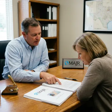 Notary guiding a loan document signing