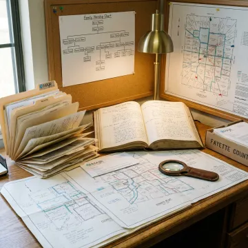 Organized heirship research files and property records