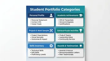 Six-category student portfolio checklist framework for university admissions