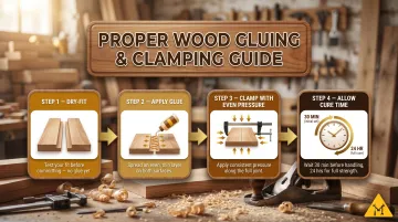 4-step wood gluing and clamping process flow for beginners