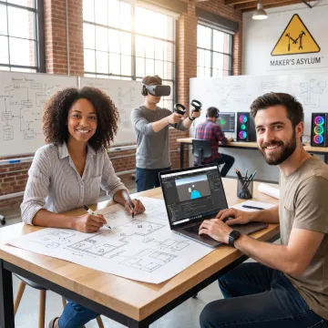 VR game design process in a makerspace