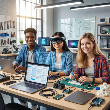Student building an augmented reality project