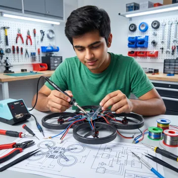 Teen learner working on a prototype