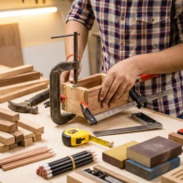 Woodworking course project in progress