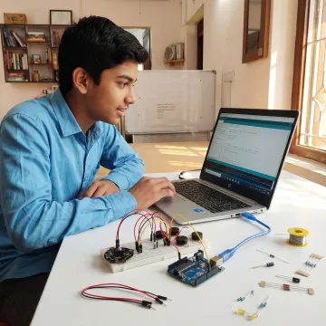 Arduino learning process with circuits and coding