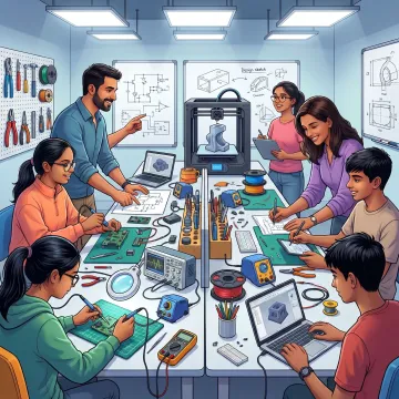 Students building STEM projects with mentors