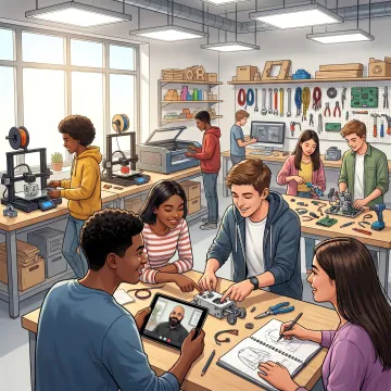 Youth learners following a hands-on STEM programme process