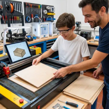 Hands-on laser cutting training session