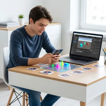 Student building an augmented reality project