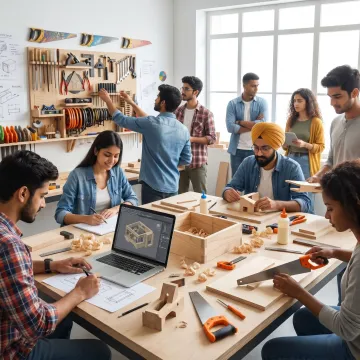 Students building a spatial design portfolio