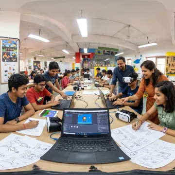 High school students learning game design