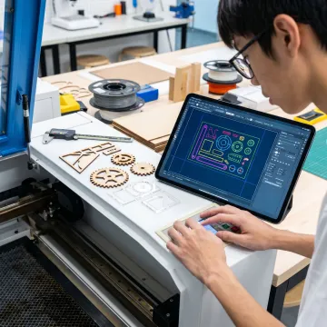Laser fabrication training with digital design and prototyping