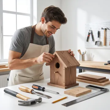 Beginner woodworking kit with tools and project materials
