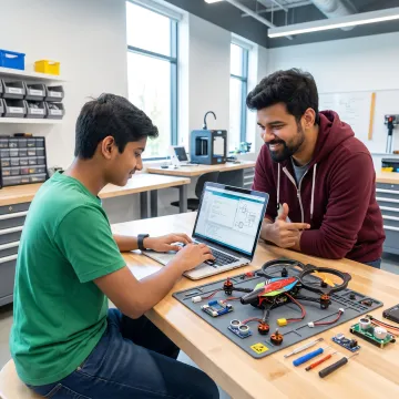 Student building a computer science portfolio project
