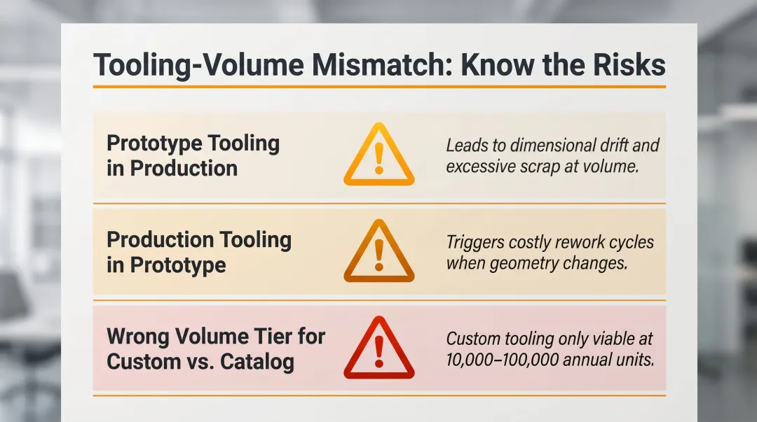 Three common tooling volume mismatch scenarios and their production consequences