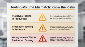 Three common tooling volume mismatch scenarios and their production consequences