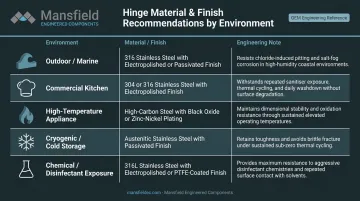 Heavy-duty hinge material and finish selection guide by environment type