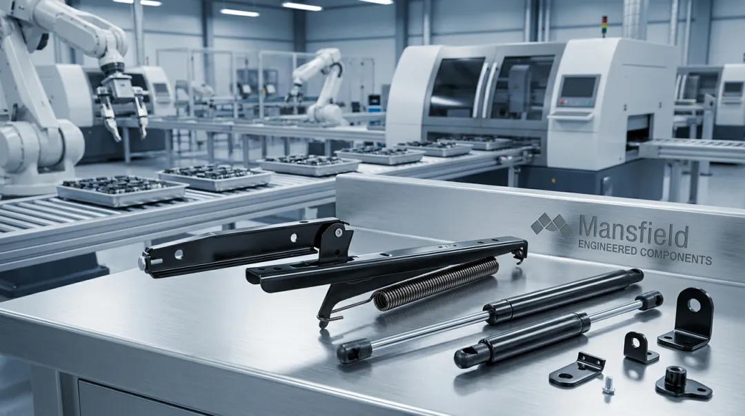 Mansfield Engineered Components motion control torque hinge components for appliance OEMs