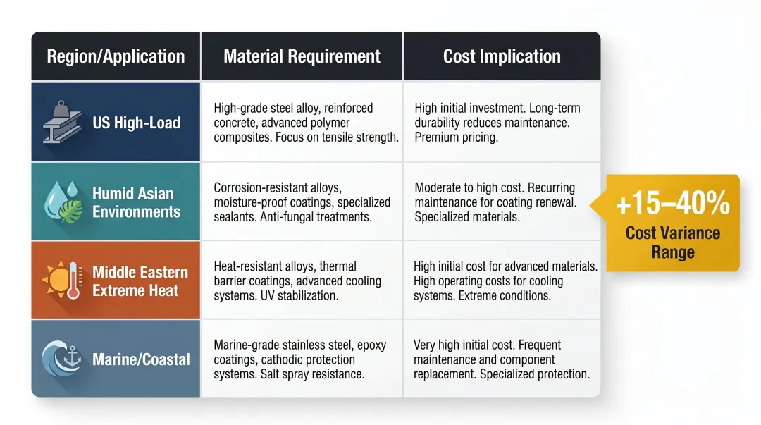 Regional appliance hinge material requirements and cost implications by market comparison table