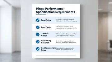 Five-point appliance hinge specification checklist for engineering teams at concept stage
