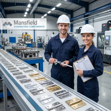 Custom metal hinge parts in manufacturing