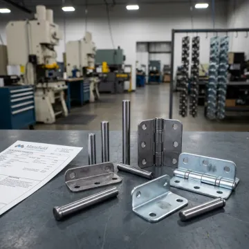 Custom hinge pins and hinge components