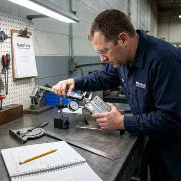Engineer testing a hinge prototype