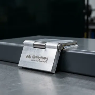 Aluminum weld-on hinge with stainless steel pin