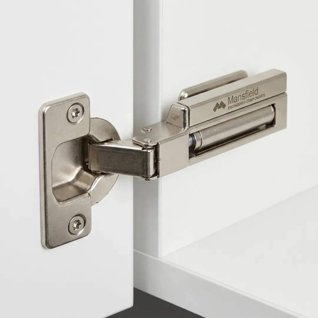 Soft close damped cabinet hinge mechanism