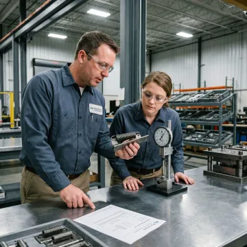 Engineers testing custom torsion spring hinge prototypes