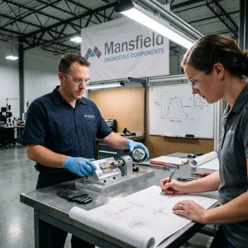 Engineers testing an appliance hinge prototype