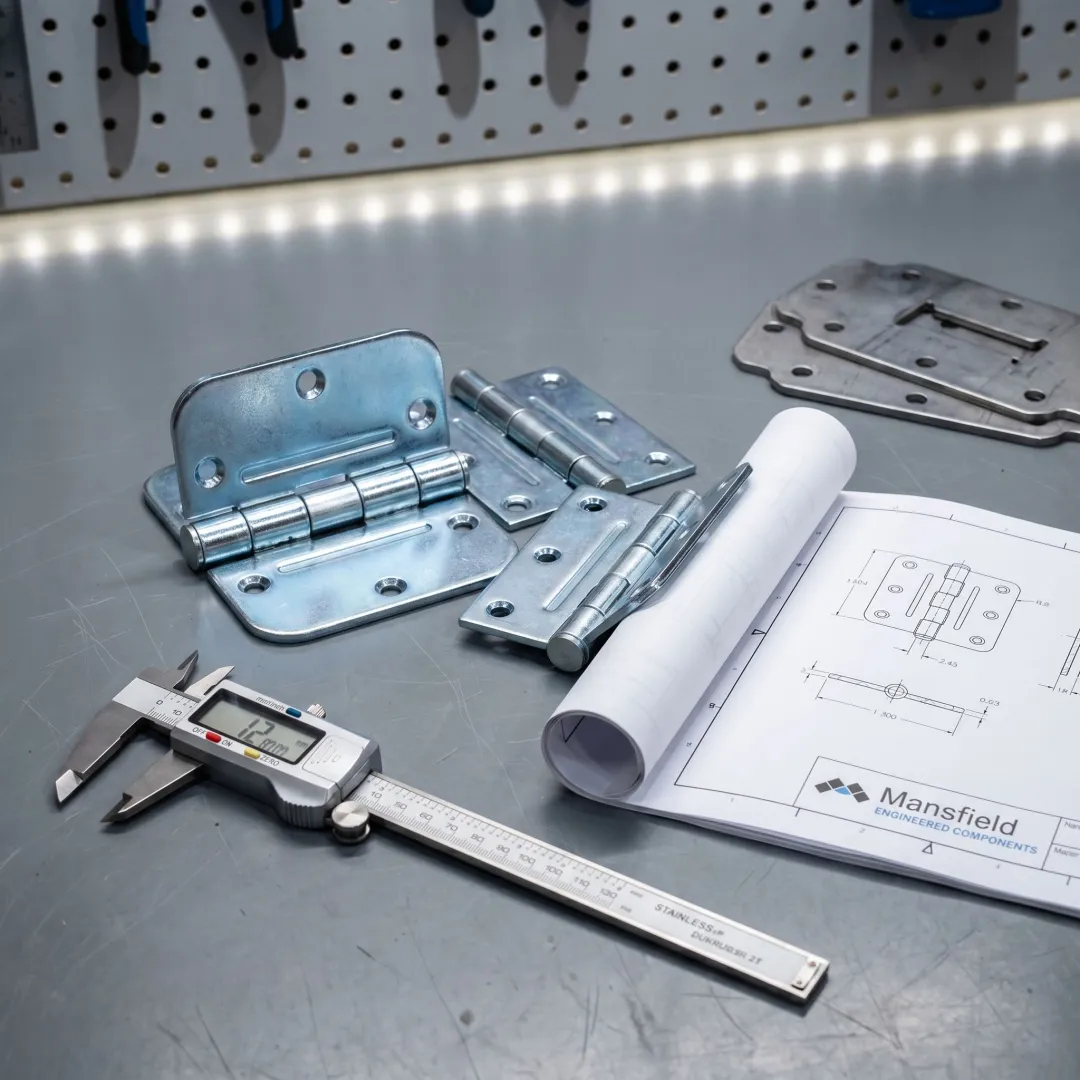 Custom zinc plated steel hinges for OEM applications