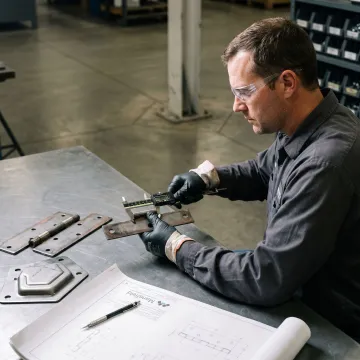 Engineered strap hinge prototype inspection