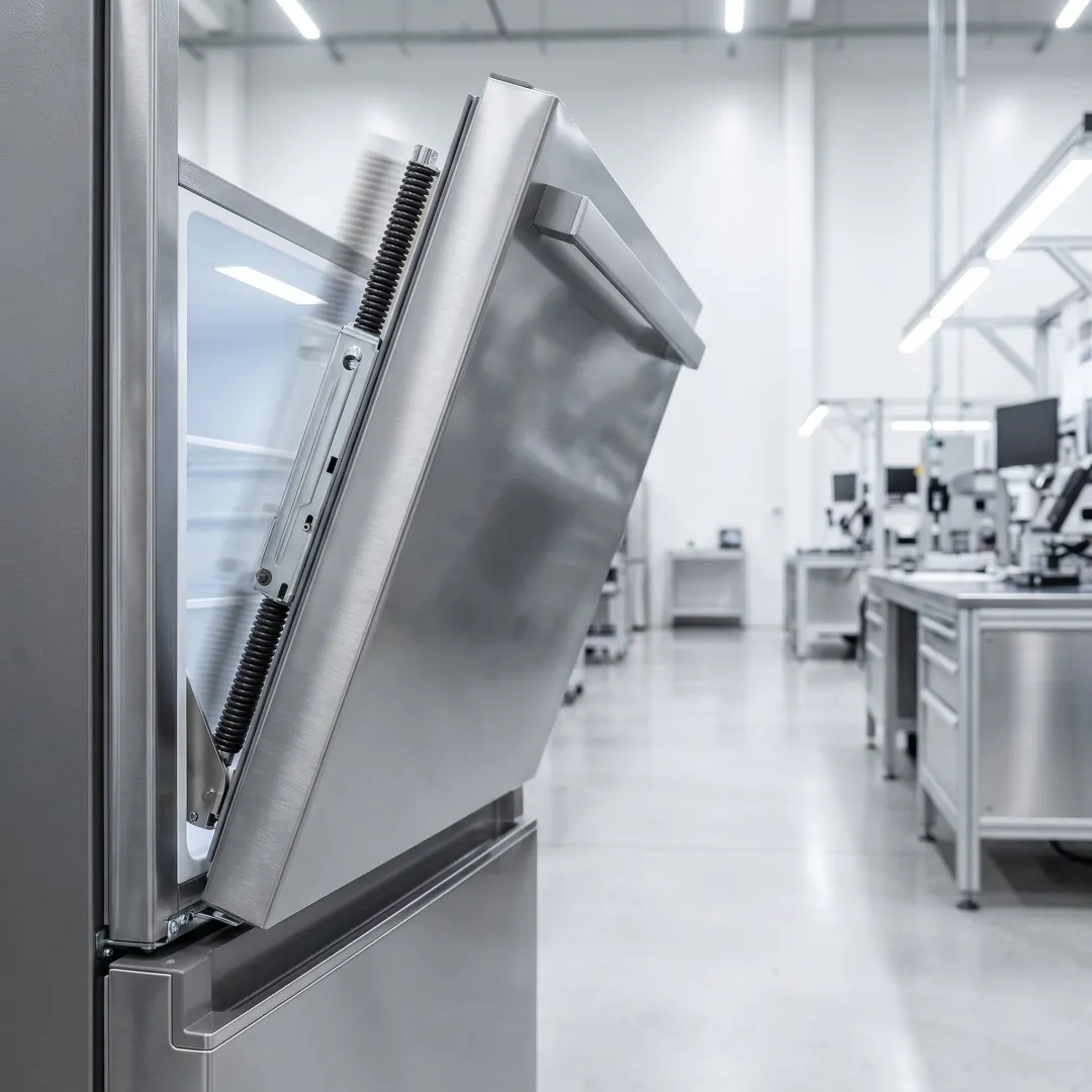 Custom soft-close hinge for appliance door