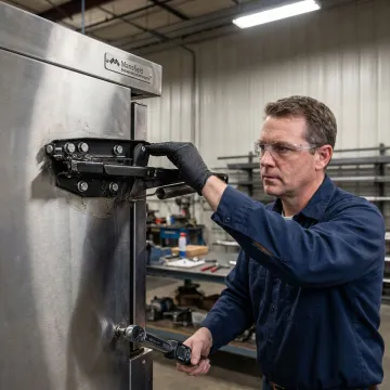 Commercial oven door hinge engineering