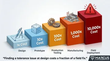 Rule of 10 design flaw cost escalation from design stage to field deployment