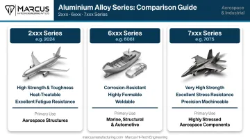 Three aluminum alloy series comparison chart 2xxx 6xxx 7xxx properties and applications